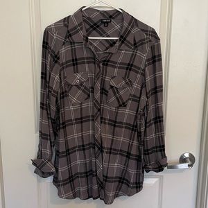 Gray plaid torrid flannel